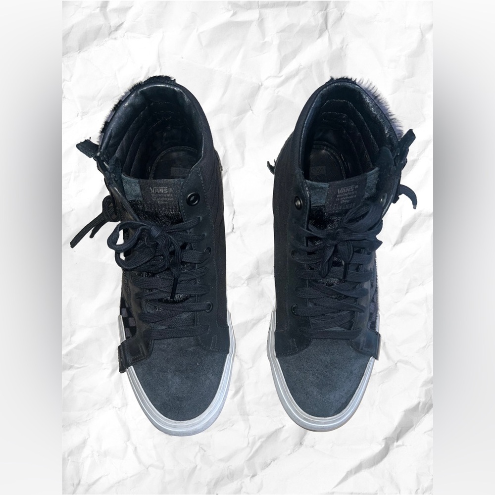 Vans Vault UA Sk8-Hi Cap LX Pony Black Checkerboard Men’s Sneakers - Picture 2 of 11